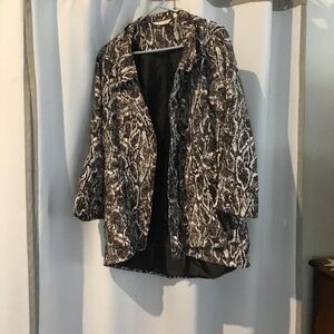 Soft Surroundings Monochrome Patterned Teddy Jacket